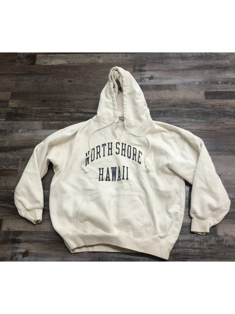 Brandy Melville John Galt Womens 2XL North Shore Hawaii Cream Hoodie